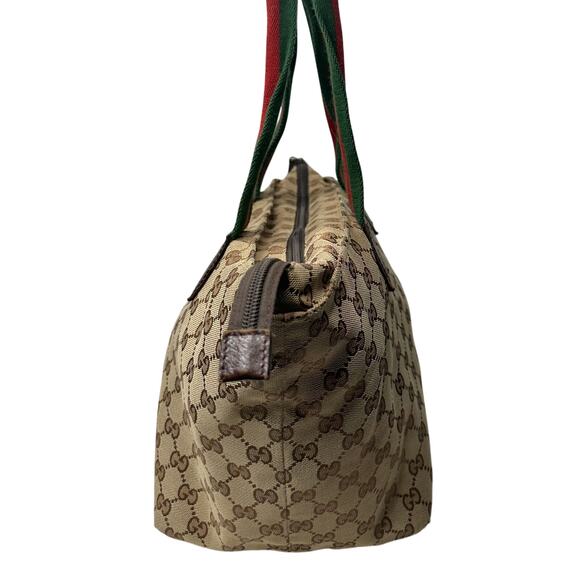 Gucci GG Canvas Web Sherry Line Tote Bag - Picture 4 of 14